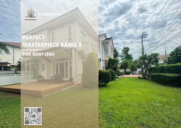 Detached house for rent 🔥 Perfect Masterpiece Rama 9 🔥 3 bedrooms, 4 bathrooms; fully furnished and equipped with appliances.