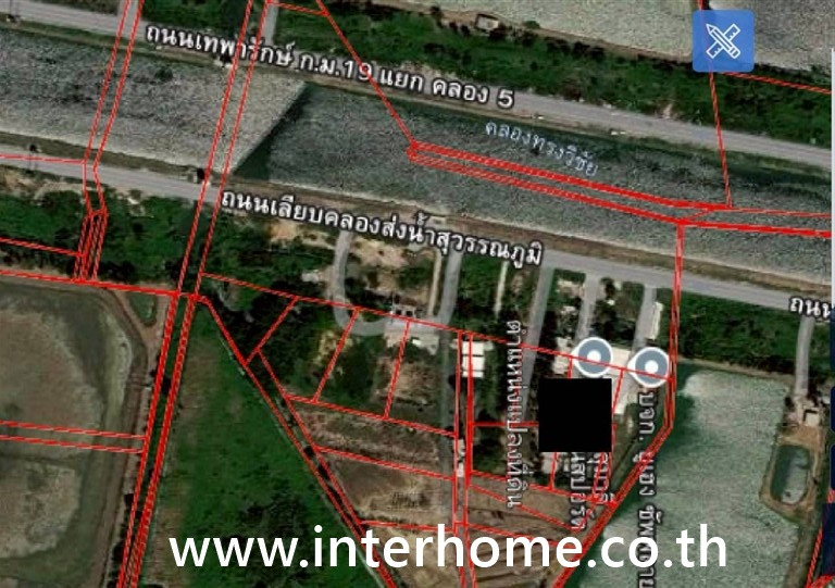 Empty land 800 sq m. Land near Ramathibodi Chakri Naruebodin Hospital. Road along the Suvarnabhumi Water Canal, Theparak Road, Km. 19, Khlong 5 Intersection, Bang Phli, Samut Prakan – รูปที่ 3