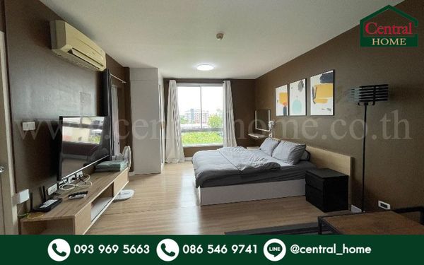 Condo Proud of Chaengwattana, 28 square meters, fully furnished, ready to move in. Complete with electrical appliances, cheap price