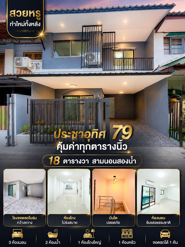 รีโนเวทใหม่ทั้งหลัง ประชาอุทิศ 79 สวยครบจบพร้อมอยู่ รีโนเวทใหม่ทั้งหลัง ประชาอุทิศ 79 สวยครบจบพร้อมอยู่