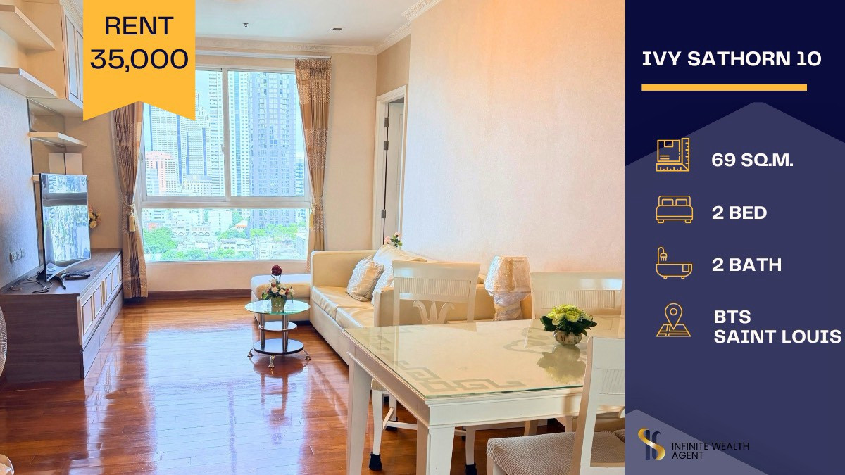 ✨ แรร์ไอเทมมี 1เดียว! | Ivy Sathorn 2นอน2น้ำ 69ตร.ม. ชั้นสูง วิวมหานคร แต่งหรู | เช่า 35K (ต่อรองได้) • นัดชมฟรี ทักด่วน! ⚡