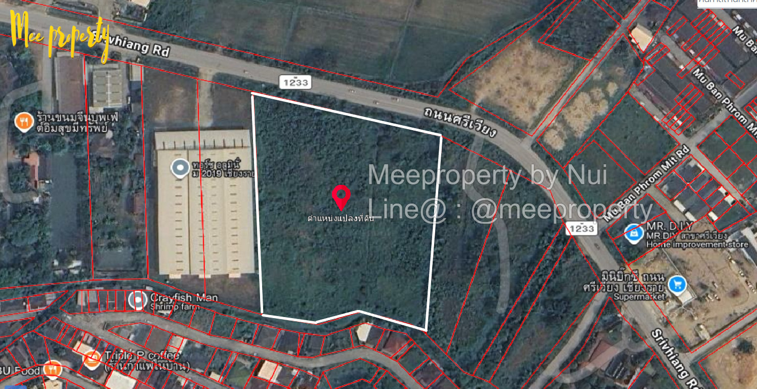 Land for sale, prime location, 11 rai 2 ngan 18 sq m., width 134.37 meters, depth 163.94 meters, only 8.8 km from Mae Fah Luang Chiang Rai Airport, Chiang Rai Municipality | Mueang Chiang Rai District ME-269 Land for sale, prime location, 11 rai 2 ngan 18 sq m., width 134.37 meters, depth 163.94 meters, only 8.8 km from Mae Fah Luang Chiang Rai Airport, Chiang Rai Municipality | Mueang Chiang Rai District ME-269