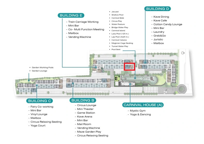 Kave Carnival 1-bed plus/1-bed exclusive, pool view, Building E, beautiful position.
