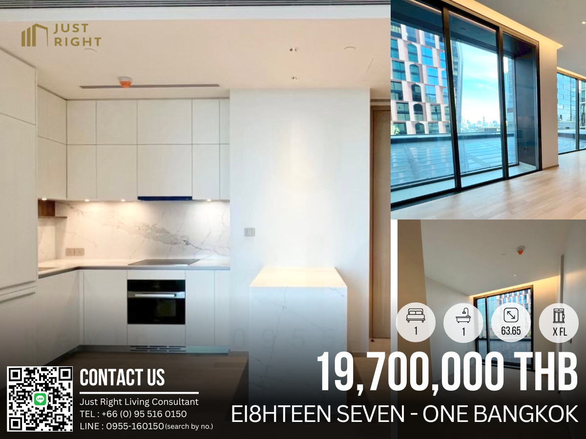 ขาย: EI8HTEEN SEVEN 1 ห้องนอน 1 ห้องน้ำ พื้นที่โดยประมาณ 63.65* ตารางเมตร ชั้น x ราคาขาย 19,700,000** บาท (ค่าธรรมเนียมการโอน 1.1%)