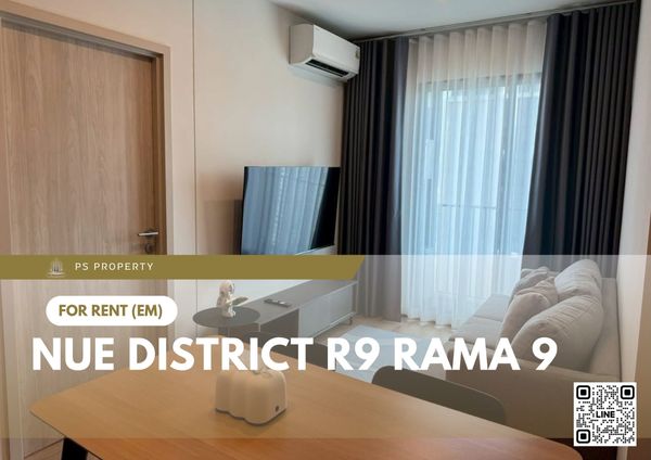 For Rent 🔥 Nue District R9 Rama 9 🔥 2 Bedrooms, 2 Bathrooms. Fully furnished and equipped with all appliances. Near MRT Rama 9.