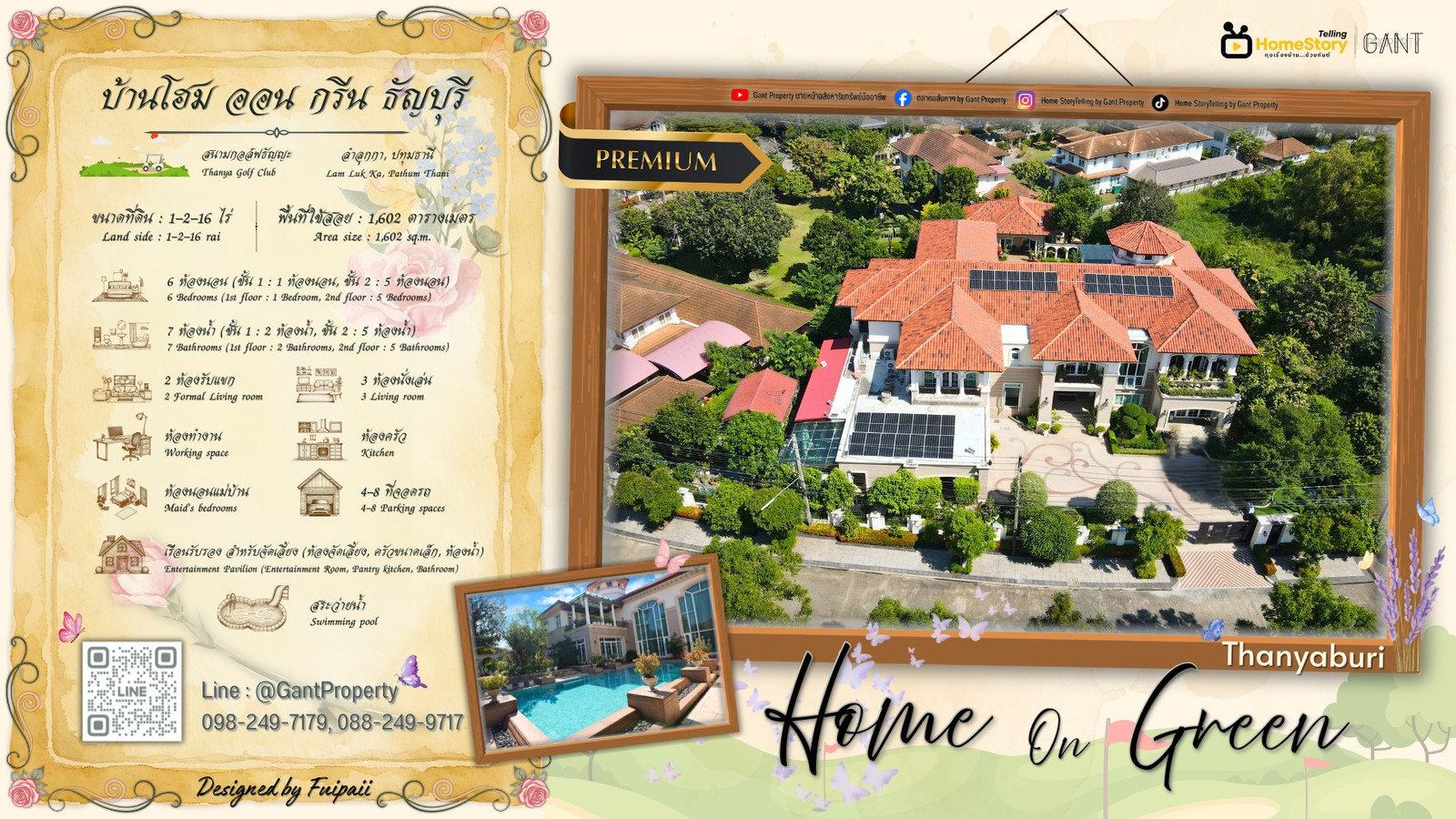 (G-240) For Sale: Large Mansion Adjacent to Golf Course, Home on Green Village, Thanyathani, Lam Luk Ka, Pathum Thani (G-240) For Sale: Large Mansion Adjacent to Golf Course, Home on Green Village, Thanyathani, Lam Luk Ka, Pathum Thani