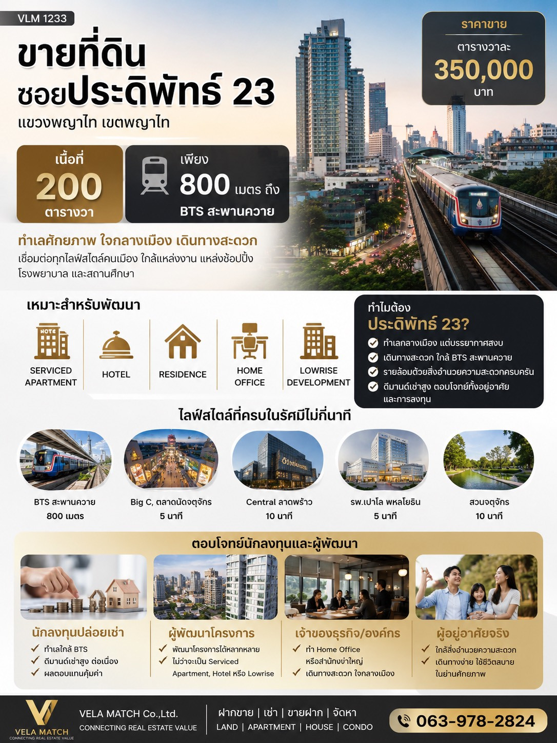 Land for sale, Soi Pradipat 23 | 200 sq m., near BTS Saphan Khwai, only 800 meters, potential location for investment in the heart of Phaya Thai. Land for sale, Soi Pradipat 23 | 200 sq m., near BTS Saphan Khwai, only 800 meters, potential location for investment in the heart of Phaya Thai.