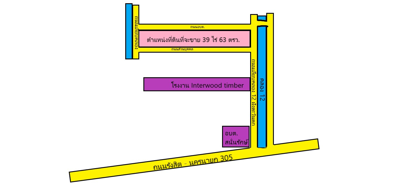 Land for sale, 39 rai 63 sq m, Khlong 12, Nong Suea, Pathum Thani, pink area, next to the road on 4 sides, suitable for investment. – รูปที่ 2
