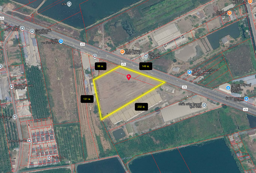 Land for sale in Ban Phaeo, Samut Sakhon, 12 rai, located on a roadside near Rama 2 Road – รูปที่ 2