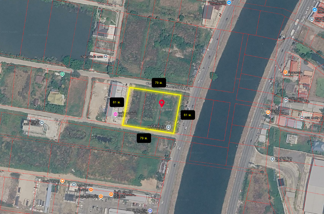 ขาย ที่ดิน ริมถนนเลียบคลองส่งน้ำสุวรรณภูมิ 3 ไร่กว่า ใกล้ถนนเทพารักษ์แค่ 12 กม   KK – รูปที่ 2