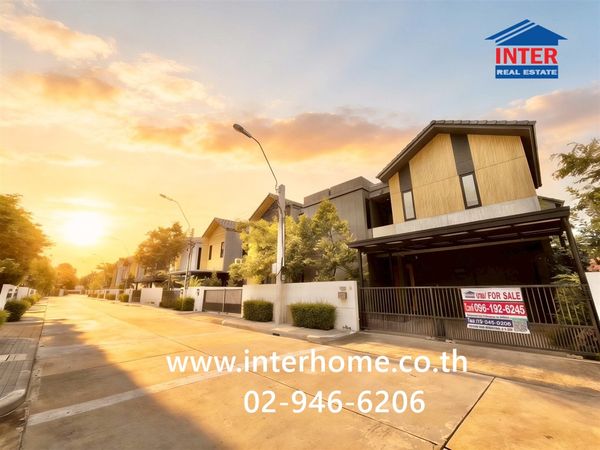 Twin house, 2 floors, 44.5 sq m, Noble Gable Village, Watcharapol, near the Green Line MRT station. Saphan Mai Station Soi Permsin 21, Permsin Road, Sai Mai Road, Sai Mai District, Bangkok