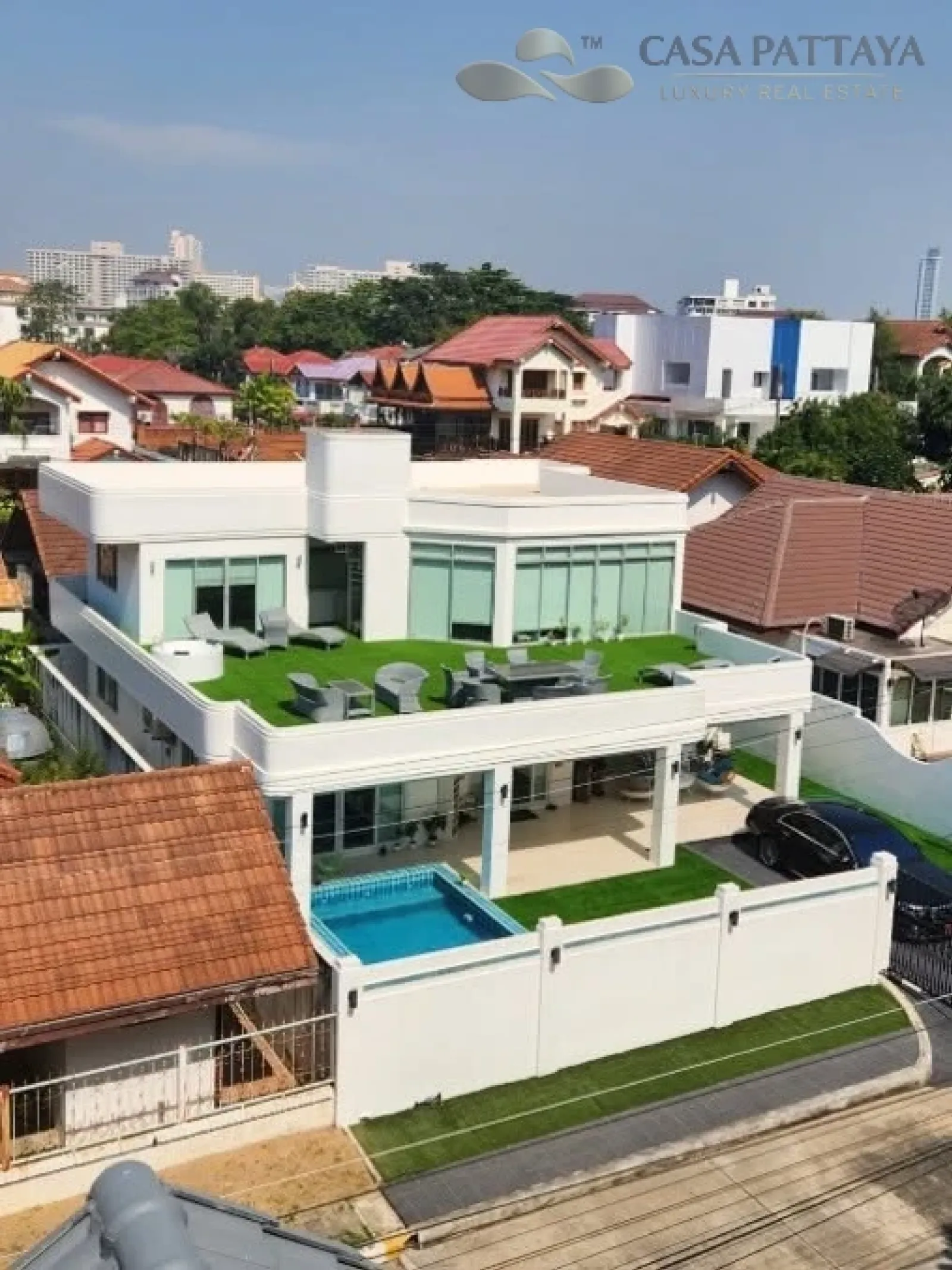[ให้เช่า] พูลวิลล่าหรูโมเดิร์นหลังใหญ่ Casa Jomtien