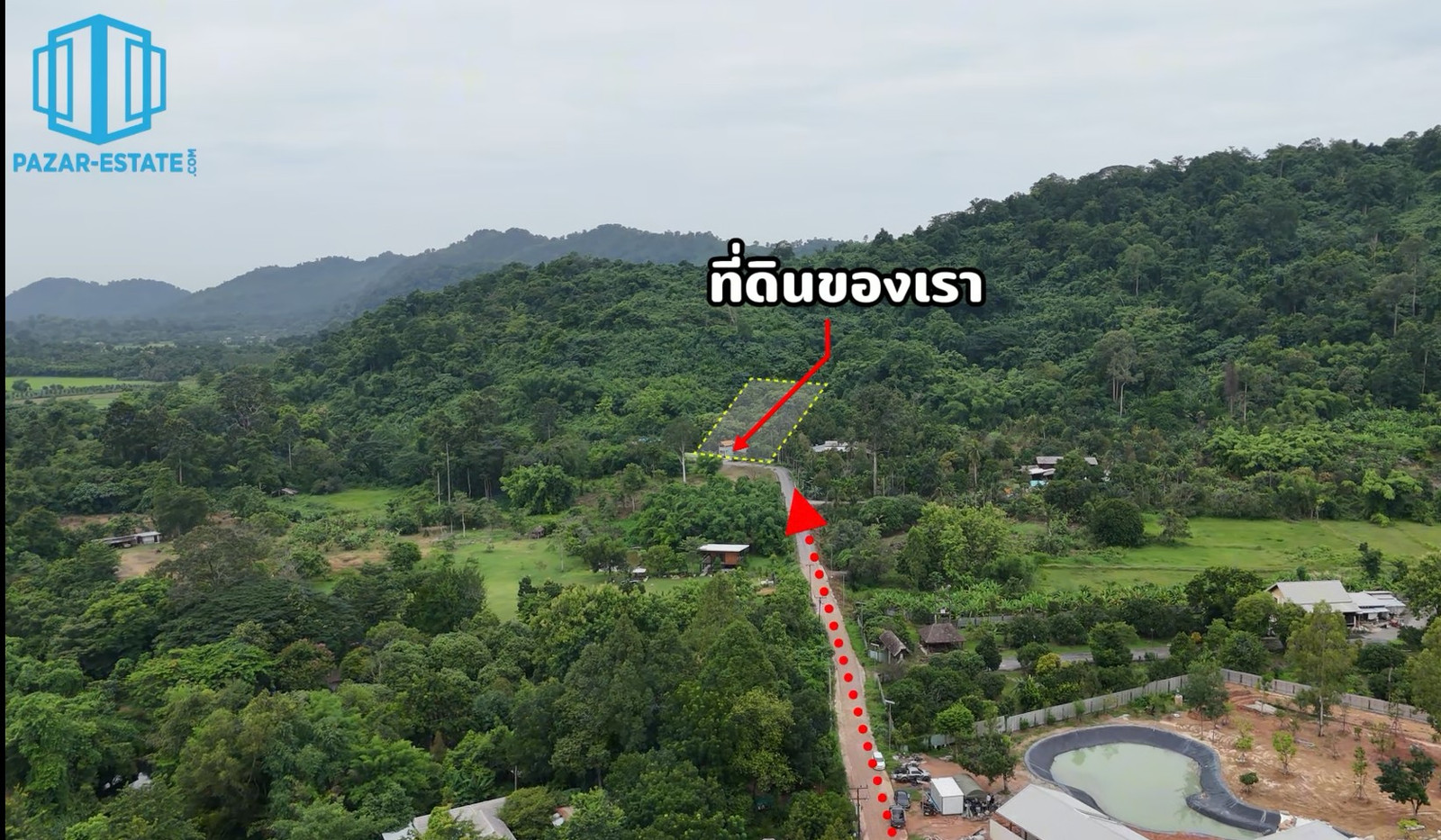 PZ1481–ขาย ที่ดิน พร้อมบ้าน 4 หลัง ติดเขา และสวนผลไม้   เนื้อที่ 1 ไร่ 3 งาน 38 ตรว. + ภ.บ.ท. 3 ไร่ 62 ตร.ว. รวม 5 ไร่เศษ ติดถนนตลาด  ใกล้แหล่งท่องเที่ยว ตำบลเขาพระ อำเภอเมืองนครนายก  จังหวัดนครนายก 