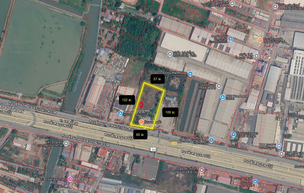 ขาย ที่ดิน ติดถนนบางนา‑ตราด 4 ไร่ 3 ตรว เหมาะทำการค้า KK – รูปที่ 2