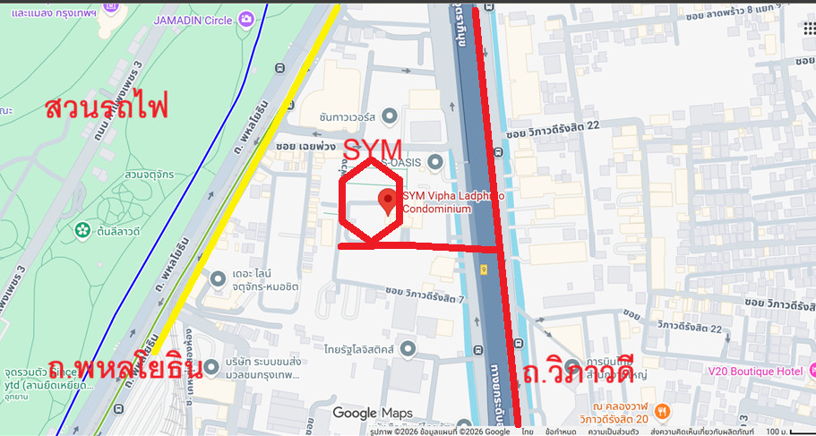 # Condo for sale SYM Vibha-Ladprao, large room 35 sq m, 12th floor, Ladprao Zone, Vibhavadi, Phahonyothin, Suan Jakuchak.