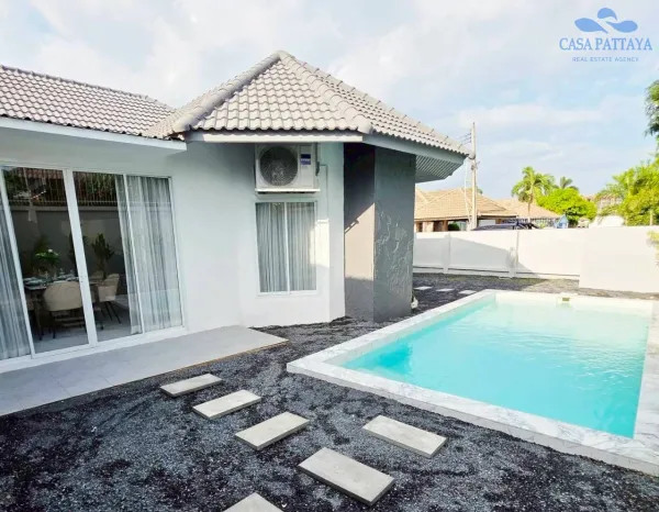 Modern Corner Pool Villa For Sale - Srisuk Village (Near Soi Nongkrabox 9)