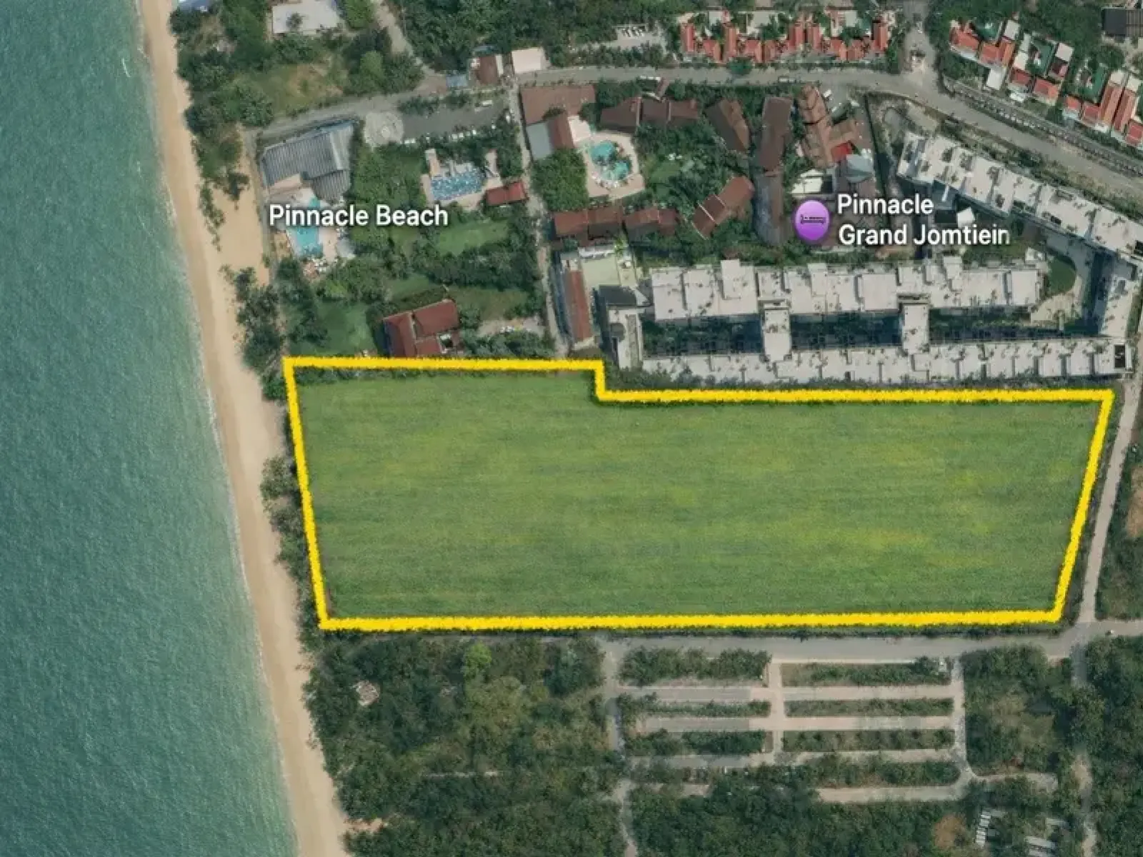 Beachfront Land for Sale in Jomtien 17 rai