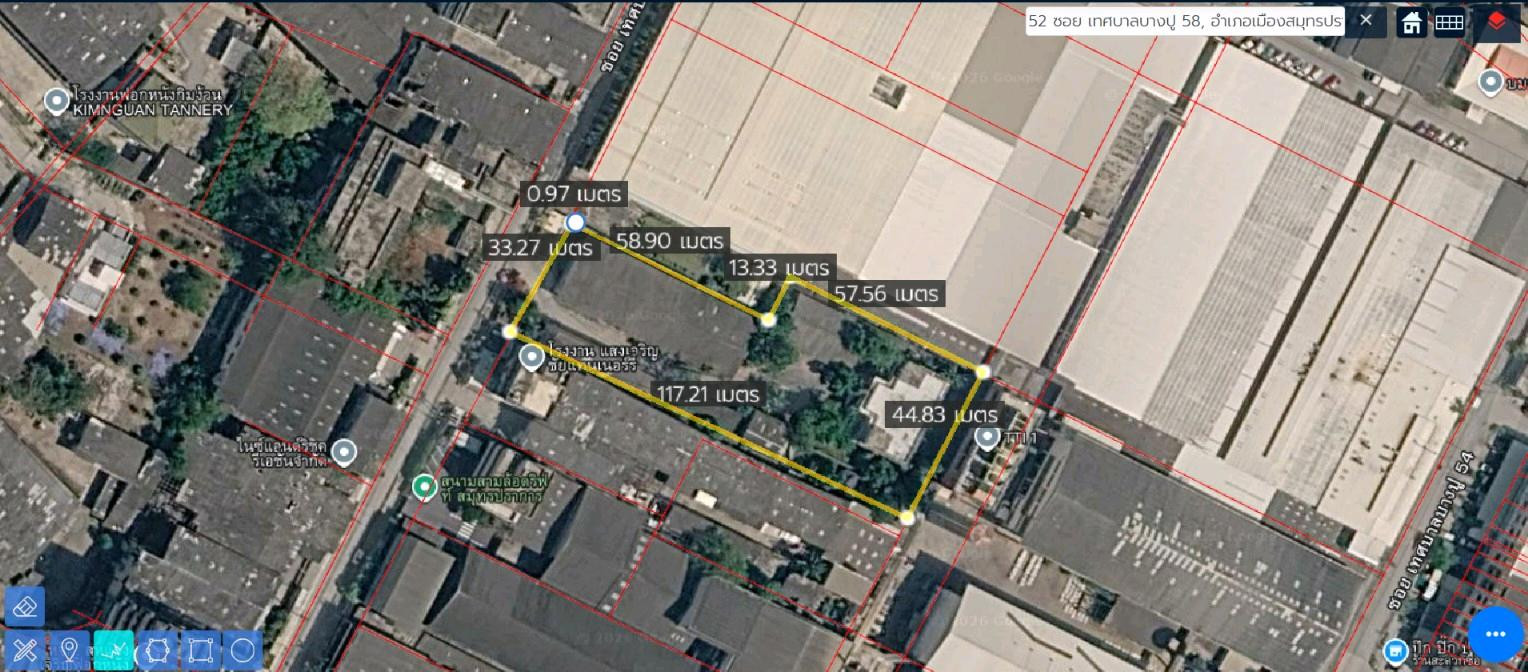 Factory/warehouse for sale, purple pattern layout, size almost 3 rai, near BTS Kheha Samut Prakan, cheapest price in this location!