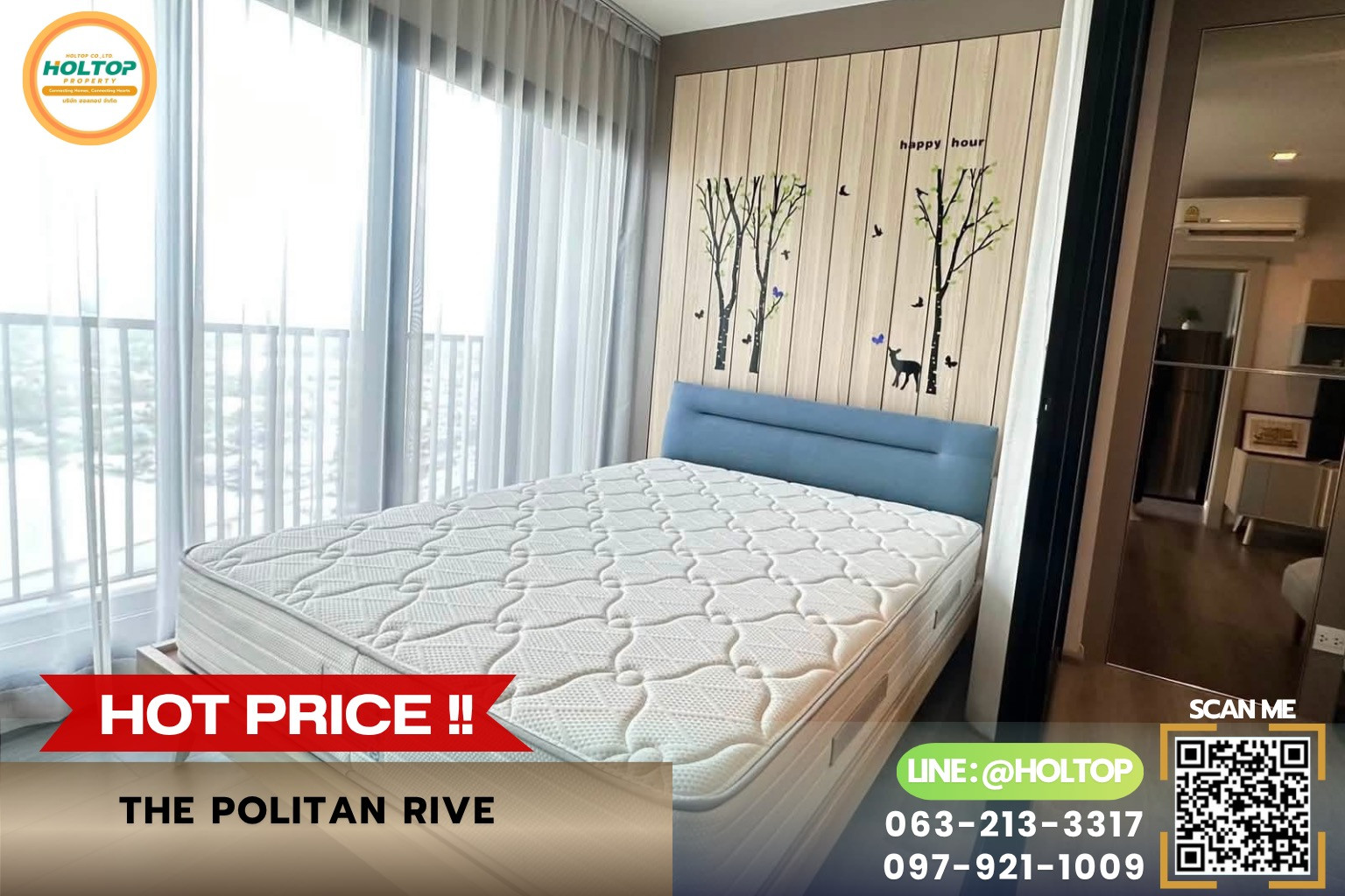 #R10614 🎉 200769 ให้เช่าคอนโด  The Politan Rive