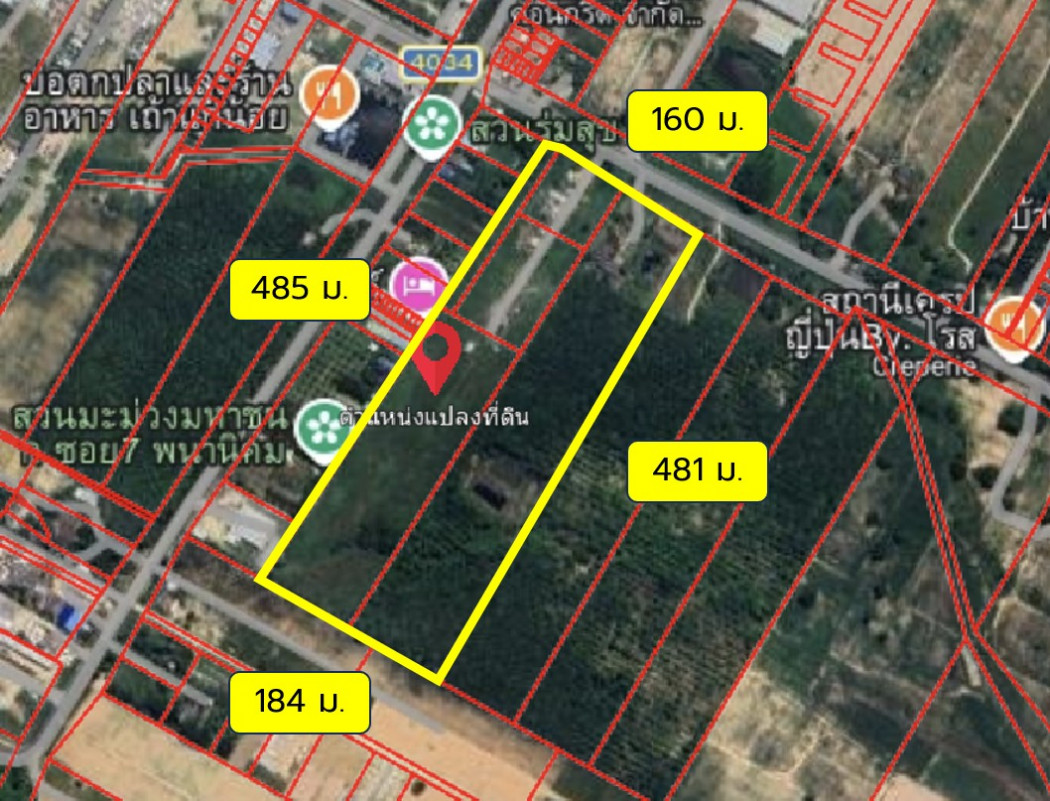 Land for sale on Nikhom Road, Highway 11, Nikhom Pattana District, Rayong. 51 rai. Purple zone (DD). – รูปที่ 3
