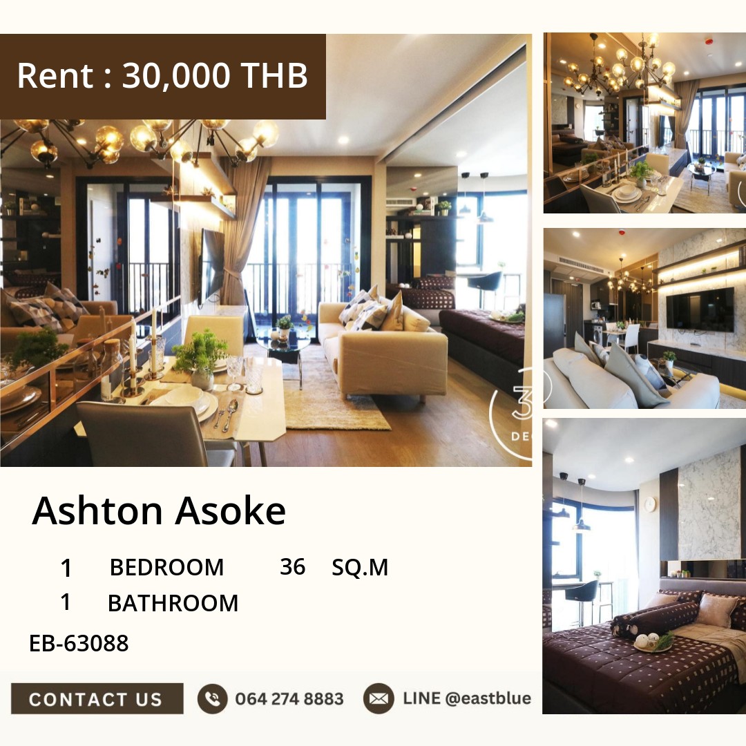 For Rent: Ashton Asoke 1 Bed 36 sqm near BTS Asoke 30,000 THB/month For Rent: Ashton Asoke 1 Bed 36 sqm near BTS Asoke 30,000 THB/month