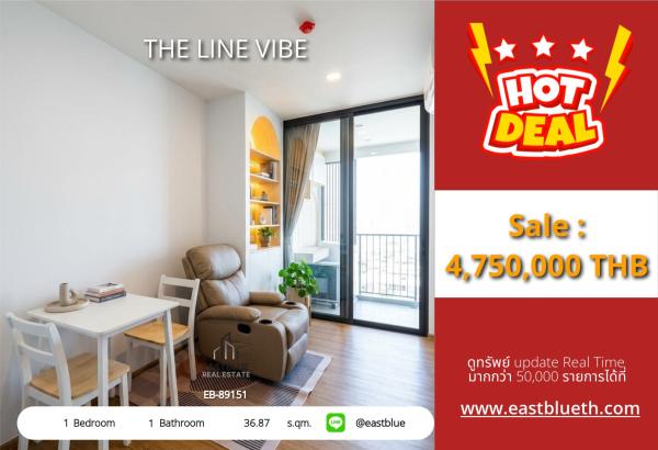 05/10/2026, 🏢 Stunning 1-Bed, 1-Bath Condo in THE LINE VIBE - 36.87 sqm, 4.75M THB 0642748883
