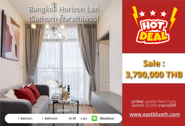 05/10/2026, รวมค่าโอน🔥 ขายด่วน! คอนโดหรู BTSช่องนนทรี เพียง 3.79 ล้าน 🏢

📍 Bangkok Horizon Lazi กว้าง 43 ตร.ม. พร้อมยกแบบ! 0642748883