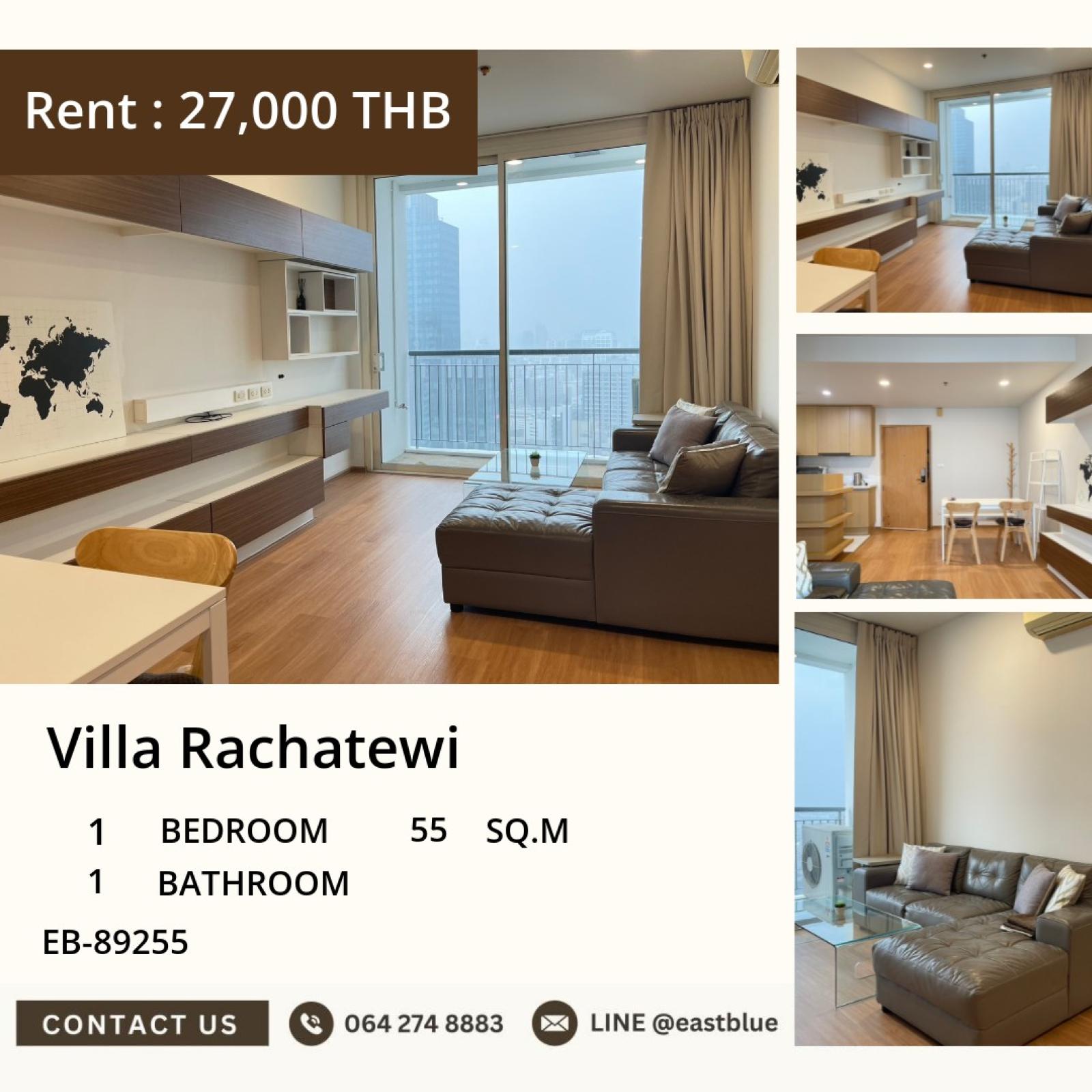 19/08/2026, 🏢 ชีวิตสตูดิโอ 55 ตร.ม. ติด BTS ราชเทวี เพียง 27,000/เดือน
Villa Rachatewi ห้องใหม่ พร้อมสิ่งอำนวยความสะดวกครบครัน ✨ 0642748883