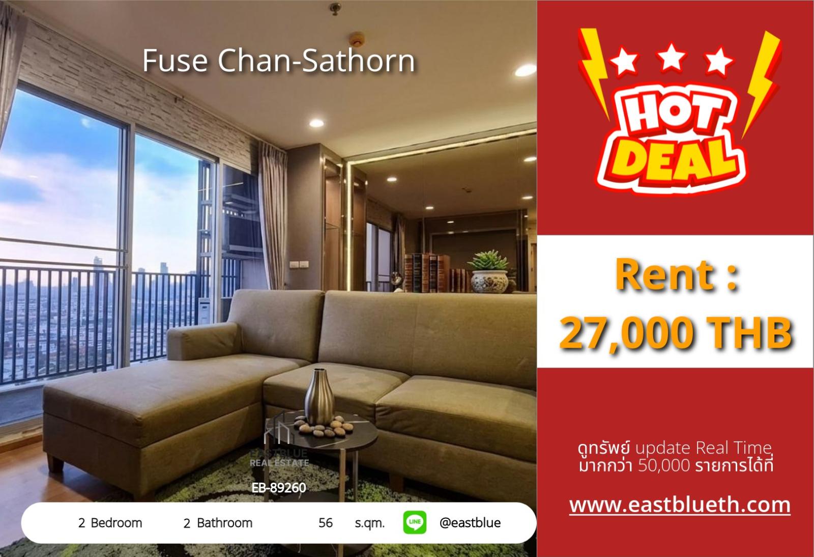 02/10/2026, Fuse Chan-Sathorn for Sale 2-Bed 56 sqm near BTS Saphan Taksin THB 5,500,000 🌊 0642748883 02/10/2026, Fuse Chan-Sathorn for Sale 2-Bed 56 sqm near BTS Saphan Taksin THB 5,500,000 🌊 0642748883