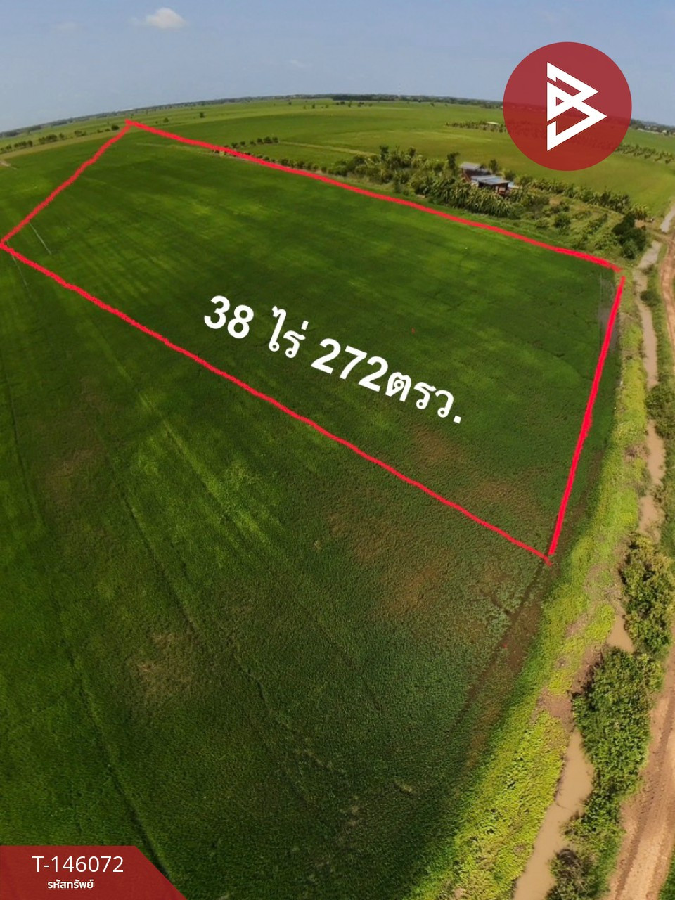 Large plot of land for sale, area 38 rai 2 ngan 72 sq m, In Buri, Sing Buri, good location. – รูปที่ 4