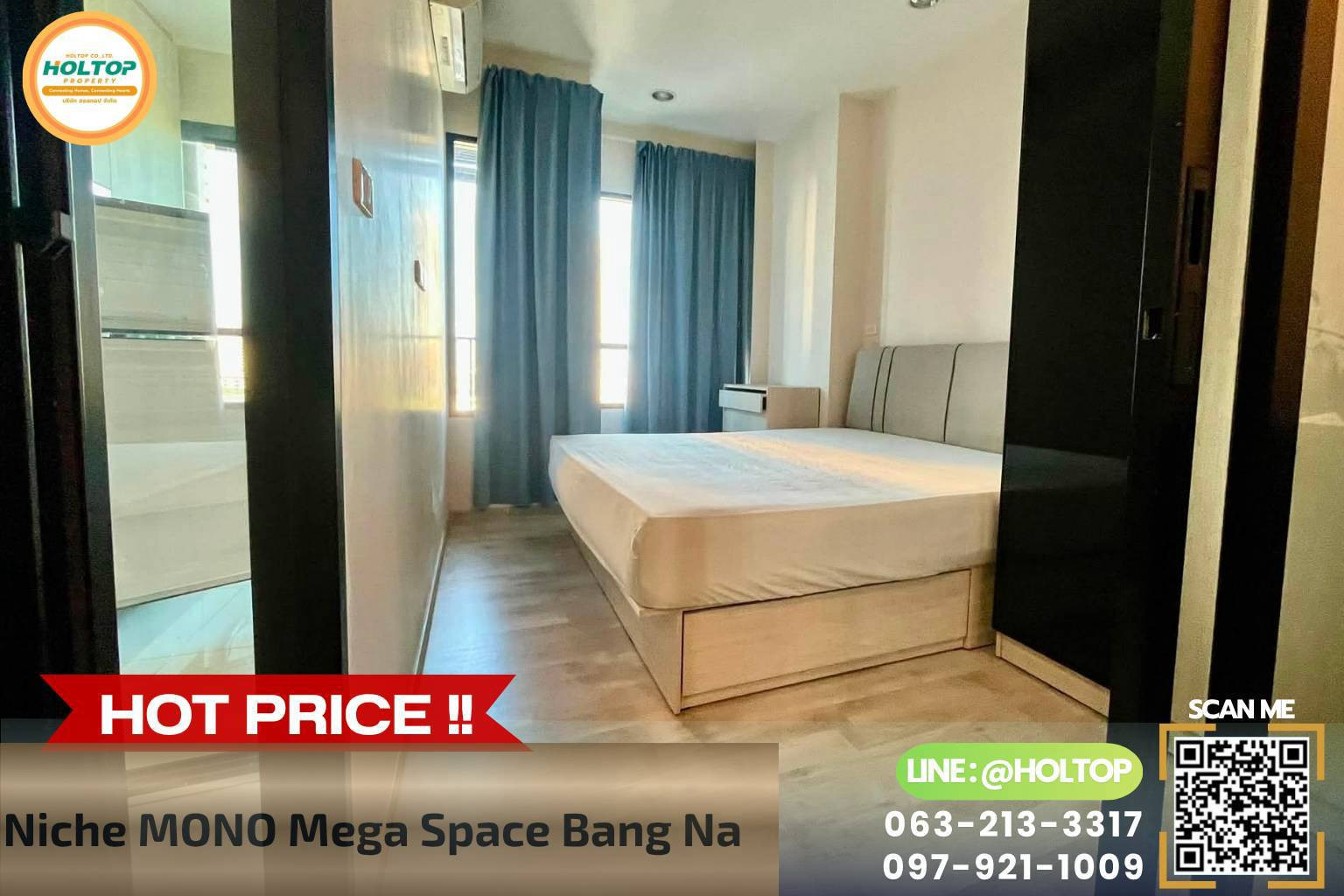 #L1052🎉 220769 Condo for Rent Niche MONO Mega Space Bang Na