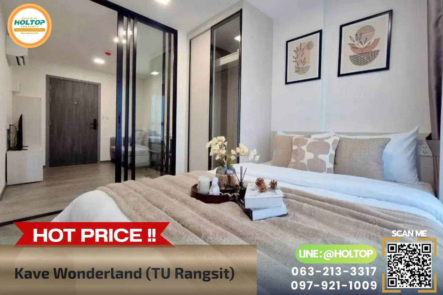  #L1060🎉 220769 Condo for Rent Kave Wonderland (TU Rangsit)