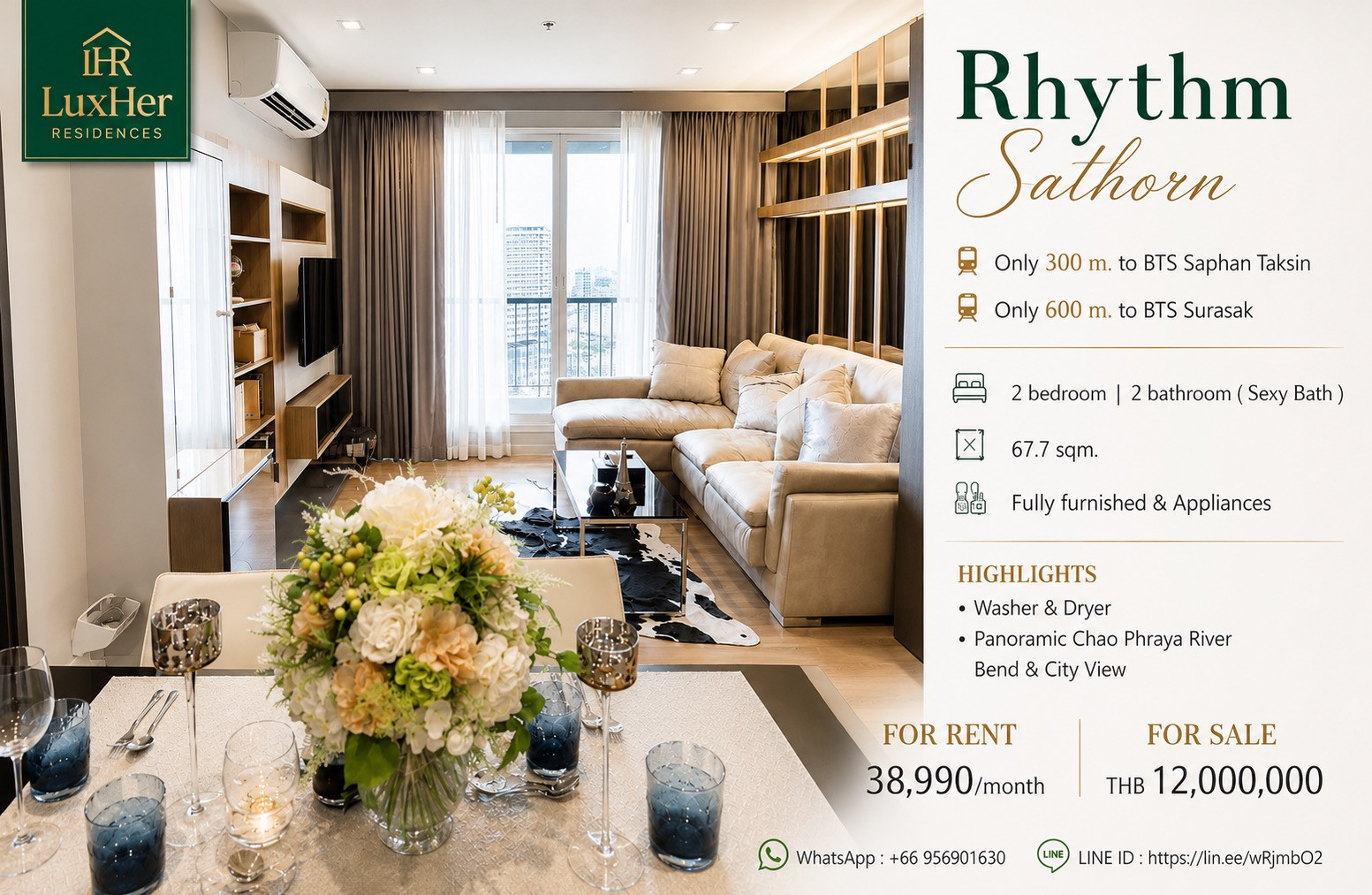 🏙️Rhythm Sathor | Luxury Living วิวเมือง ใกล้ BTS เพียงไม่กี่ก้าว ✨ 🏙️Rhythm Sathor | Luxury Living วิวเมือง ใกล้ BTS เพียงไม่กี่ก้าว ✨