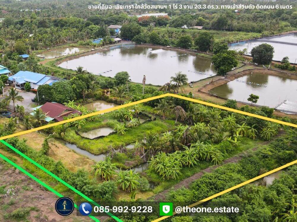 🔥 Land for sale, prime location, Chachoengsao 🌳 near Wat Saman Rattanaram, size 1 rai 3 ngan 23.3 sq m, private entrance. Next to a public road 6 meters wide! Special price only 3.9 million baht ✨ – รูปที่ 2