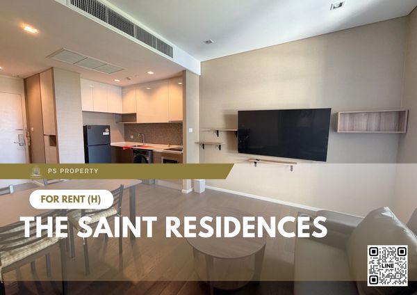 For Rent 📍 The Saint Residences 📍 2 bedrooms, 2 bathrooms. Fully furnished and equipped with appliances. Near BTS Ha Yaek Lat Phrao.