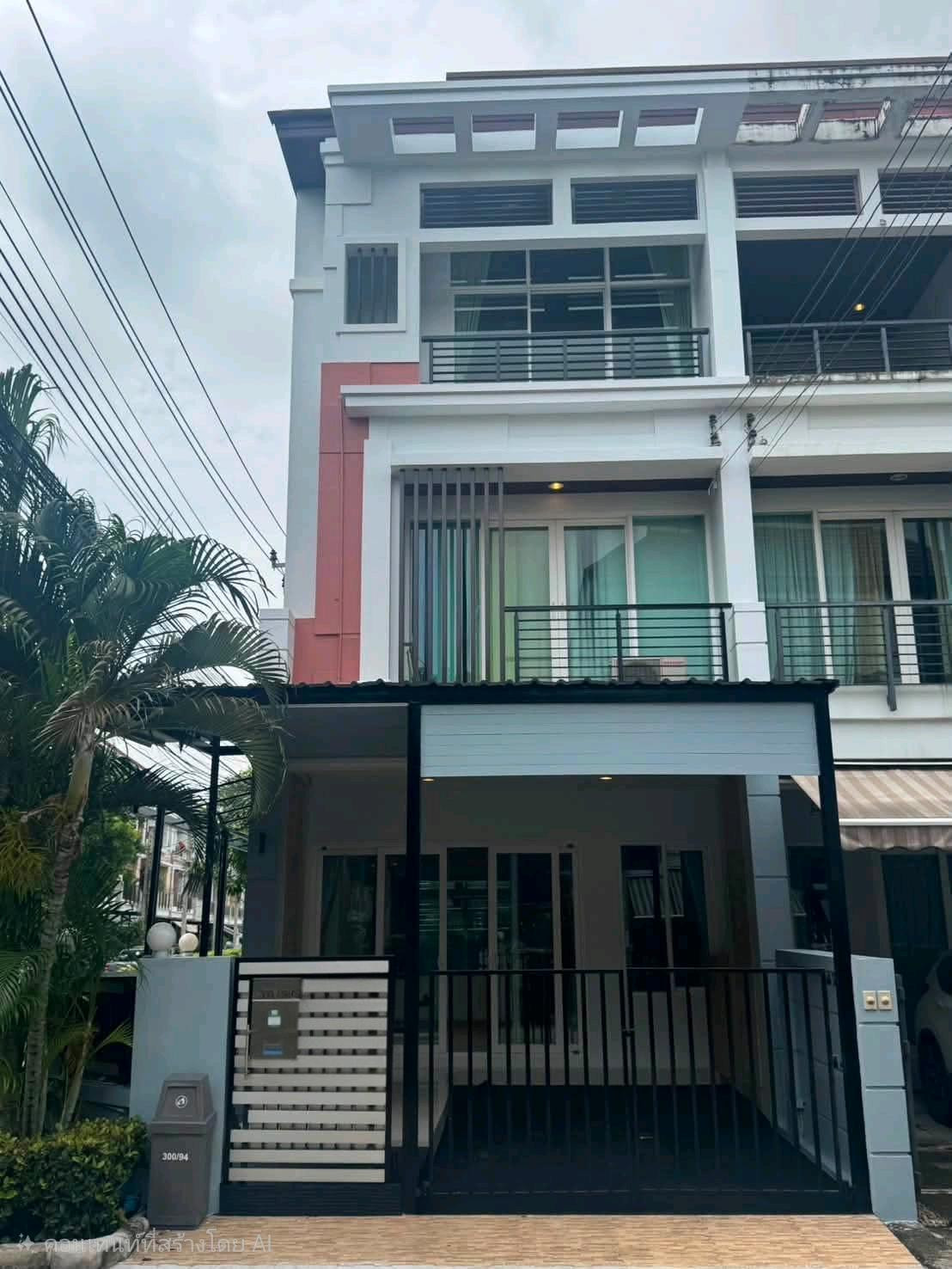 Townhome for rent, 3 floors, corner house in the middle of the city. Urbanion Rama 9 - Lat Phrao, potential location on Soi Lat Phrao 84.