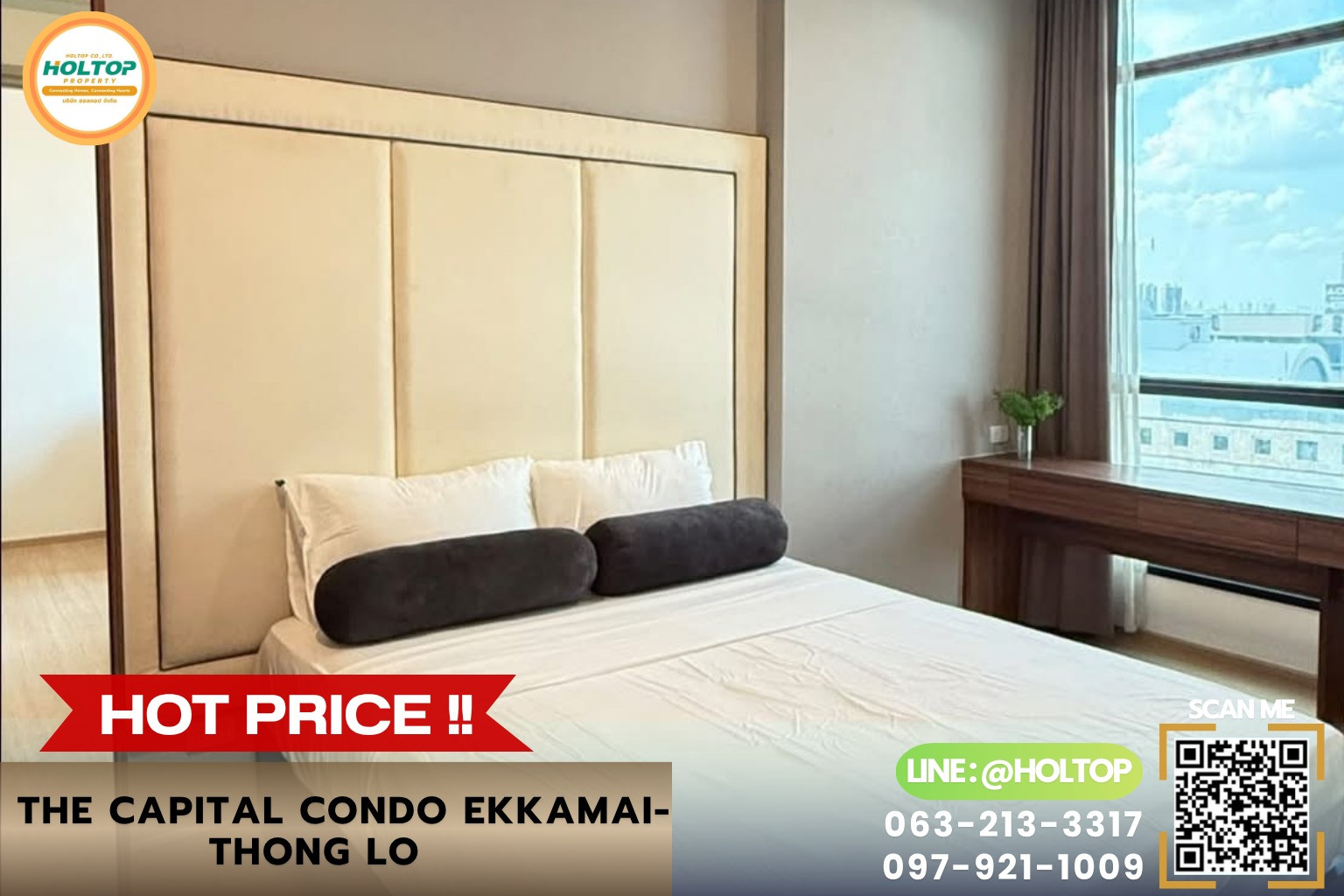 #R10677 🎉 250769  ให้เช่าคอนโด The Capital Condo Ekkamai-Thong Lo 