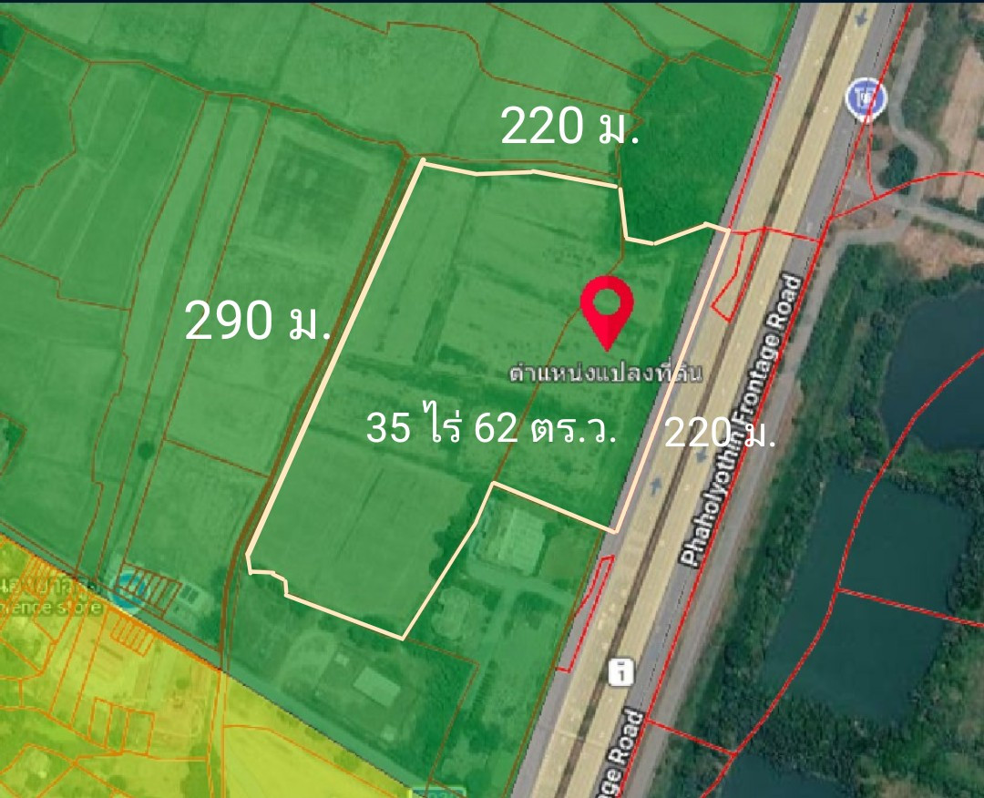Land for sale in Saraburi, large plot 35-0-62 rai, Mueang District, next to Phahon Yothin Road. – รูปที่ 3
