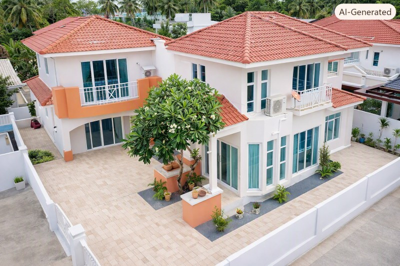 Pool Villa Two-story detached house 3-4bed DIY Dhupatemiya KohSamui Rent 39,998 THB/month. 3bath 6