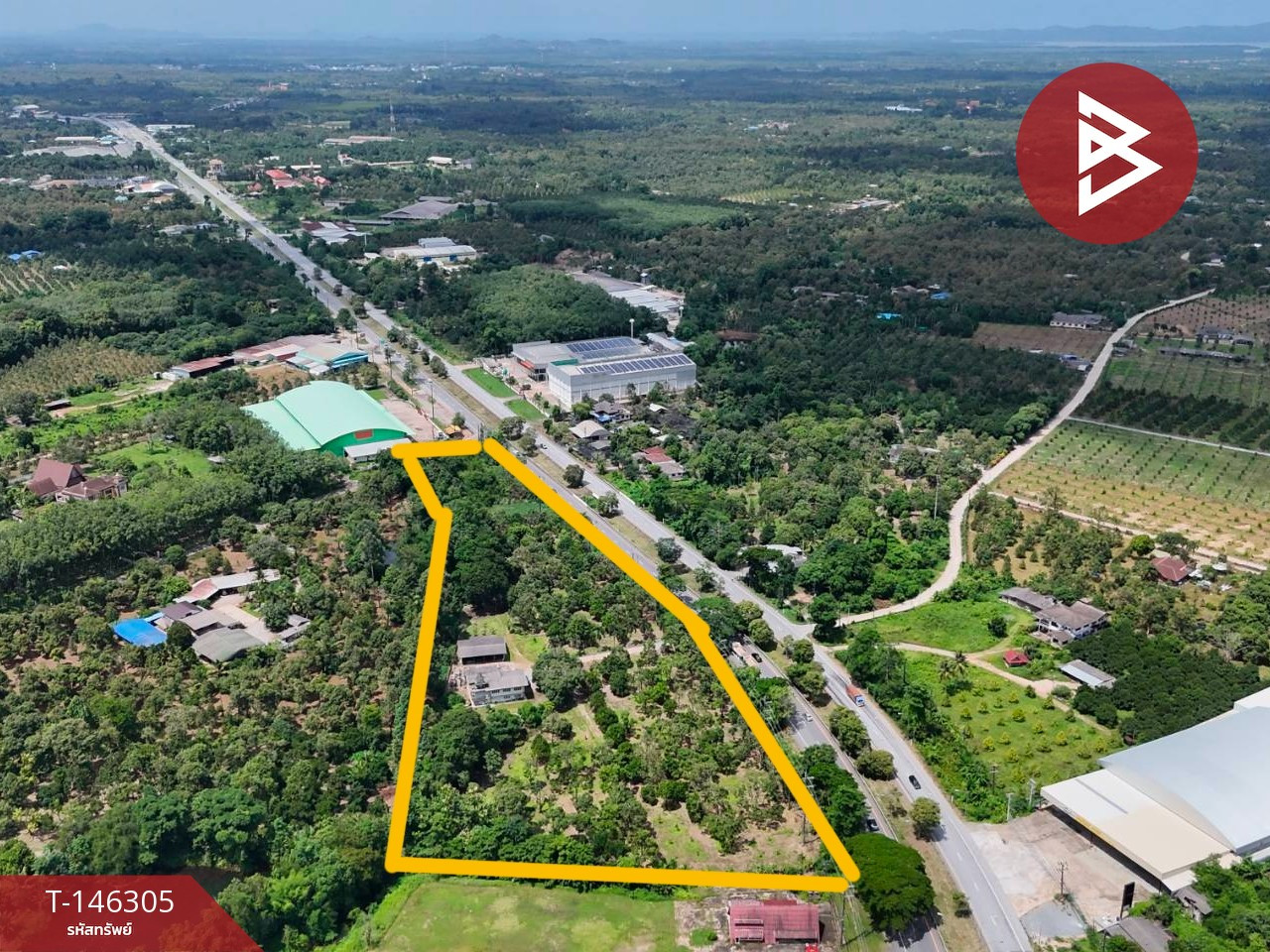 Durian orchard land for sale with house, area 9 rai 2 ngan 99 square wa, next to Sukhumvit Road, 4 lanes, Chanthaburi Province. – รูปที่ 3