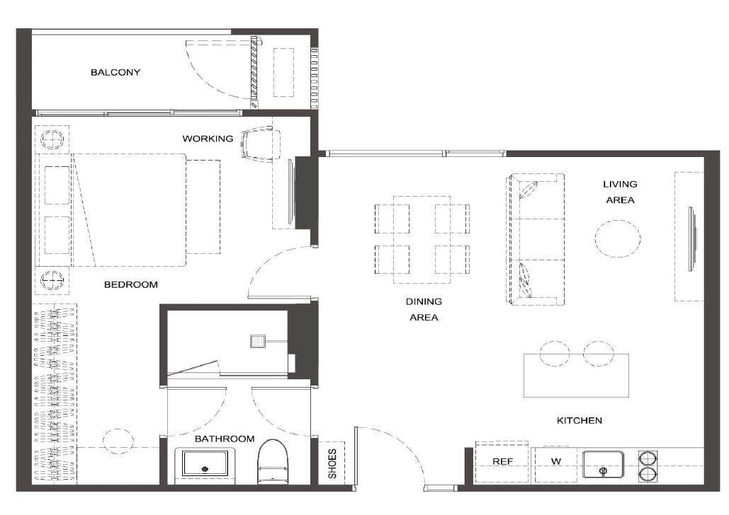 Sample room for sale, Via 61, size 1 bedroom, 55 sq m, last room of the project, special price, contact @nexspace