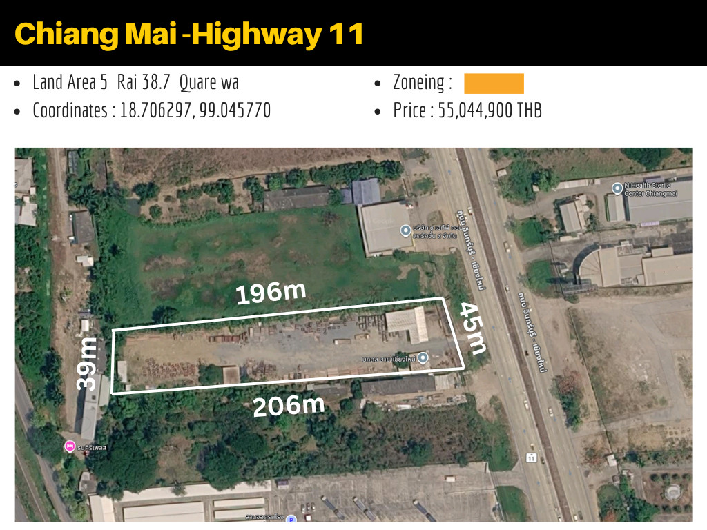 Land for sale next to the super highway. Chiang Mai–Lampang, potential location Land for sale next to the super highway. Chiang Mai–Lampang, potential location