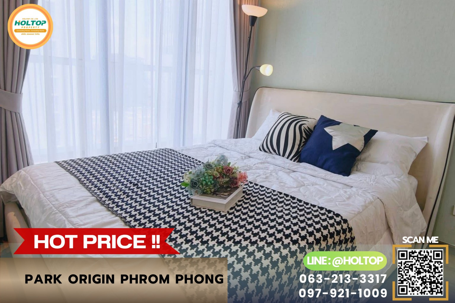 #R10691 🎉 260769 ให้เช่าคอนโด Park Origin Phrom Phong 