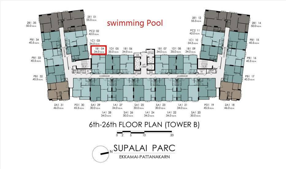 🏢 Selling down payment on new condo Supalai Parc Ekkamai - Pattanakarn Supalai Park Ekkamai - Phatthanakan