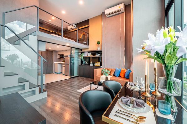 🏠✨ ไนท์บริดจ์ สเปซ พระราม 9 (KnightsBridge Space Rama9) | ขายคอนโดห้อง Duplex 1 ห้องนอน (HBH-RP-105)