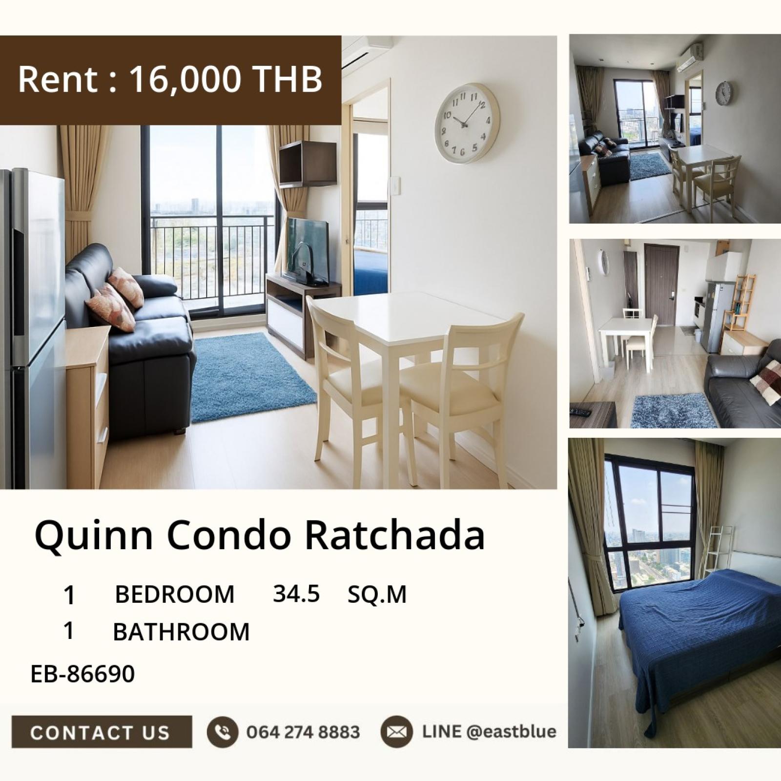 11/08/2026, 🏠 เช่า คอนโด 1 ห้องนอน Quinn Condo Ratchada พร้อมเข้าอยู่ 16,000 บาท/เดือน 0642748883 11/08/2026, 🏠 เช่า คอนโด 1 ห้องนอน Quinn Condo Ratchada พร้อมเข้าอยู่ 16,000 บาท/เดือน 0642748883