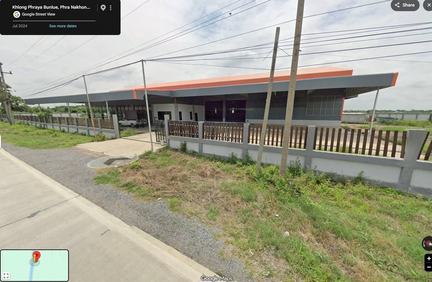 Warehouse with land for sale, next to the road, Lat Bua Luang District, Ayutthaya Province, has surrounding roads, 30 minutes from the motorway, area 7-1-67 rai, price 35 million baht. If interested, contact Khun Pui 08-9920-9893. – รูปที่ 2