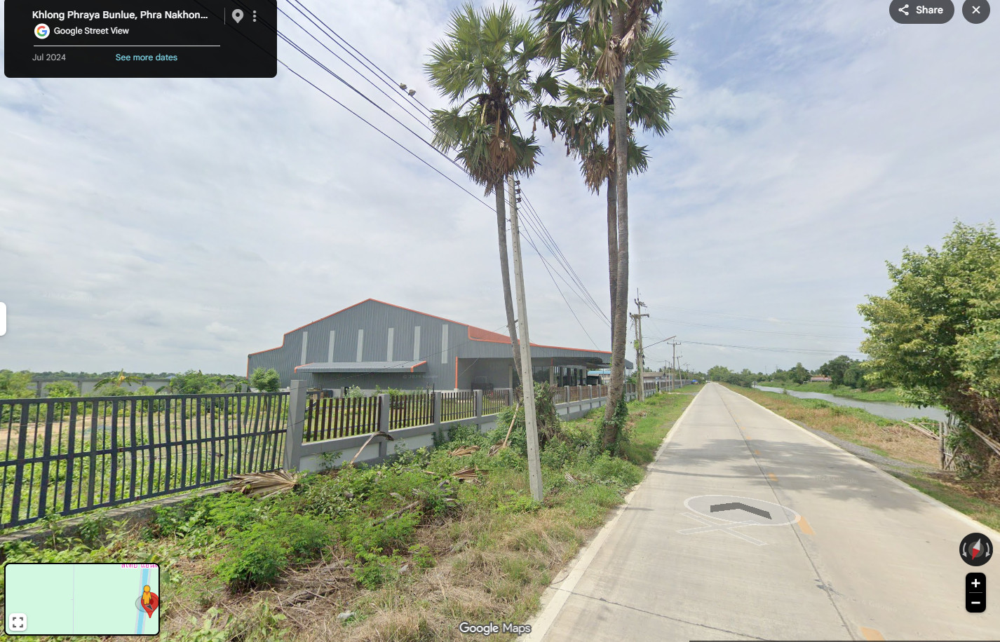 Warehouse with land for sale, next to the road, Lat Bua Luang District, Ayutthaya Province, has surrounding roads, 30 minutes from the motorway, area 7-1-67 rai, price 35 million baht. If interested, contact Khun Pui 08-9920-9893. – รูปที่ 3