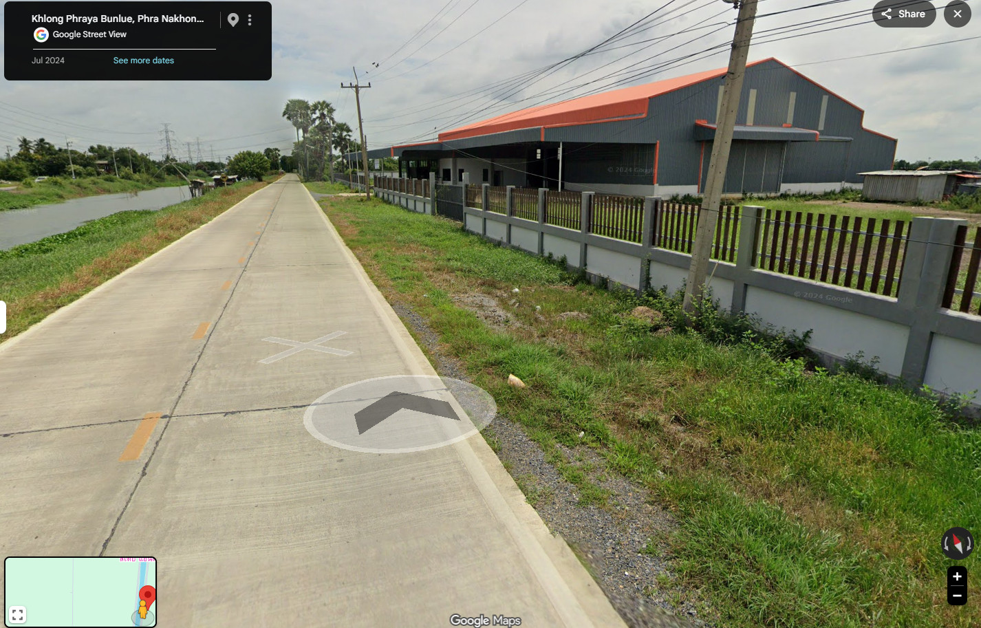 Warehouse with land for sale, next to the road, Lat Bua Luang District, Ayutthaya Province, has surrounding roads, 30 minutes from the motorway, area 7-1-67 rai, price 35 million baht. If interested, contact Khun Pui 08-9920-9893. – รูปที่ 4