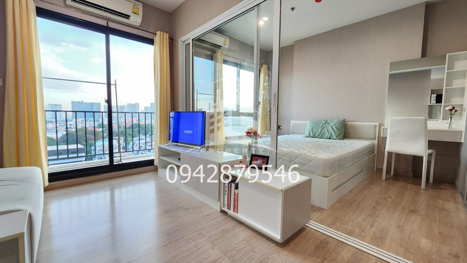 For rent, Parkland Phetkasem Tha Phra, 1Bed 32 sq m, 12th floor, south balcony. There is a washing machine.